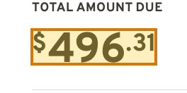 The region of the sample Auto Loan Statement containing Total amount due, with the extracted value outlined