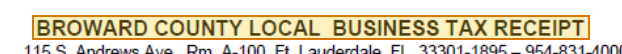 The region of the sample Business License containing Issuing county, with the extracted value outlined
