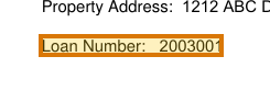 The region of the sample Closing Protection Letter containing Loan number, with the extracted value outlined