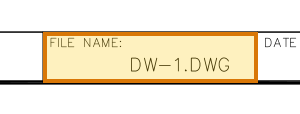 The region of the sample Engineering drawing containing CAD file name, with the extracted value outlined