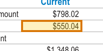 The region of the sample Escrow Analysis Statement containing Current escrow payment, with the extracted value outlined