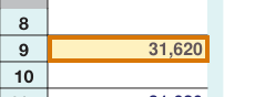 The region of the sample Form 1040 containing Total income (line 9), with the extracted value outlined