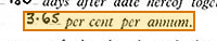 The region of the sample Negotiable Certificate of Deposit containing Interest rate, with the extracted value outlined
