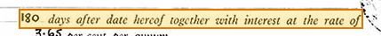 The region of the sample Negotiable Certificate of Deposit containing Term in days, with the extracted value outlined