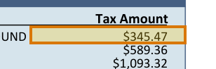 The region of the sample Property Tax Bill containing School district tax, with the extracted value outlined