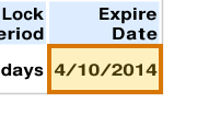 The region of the sample Rate Lock containing Lock expiration date, with the extracted value outlined